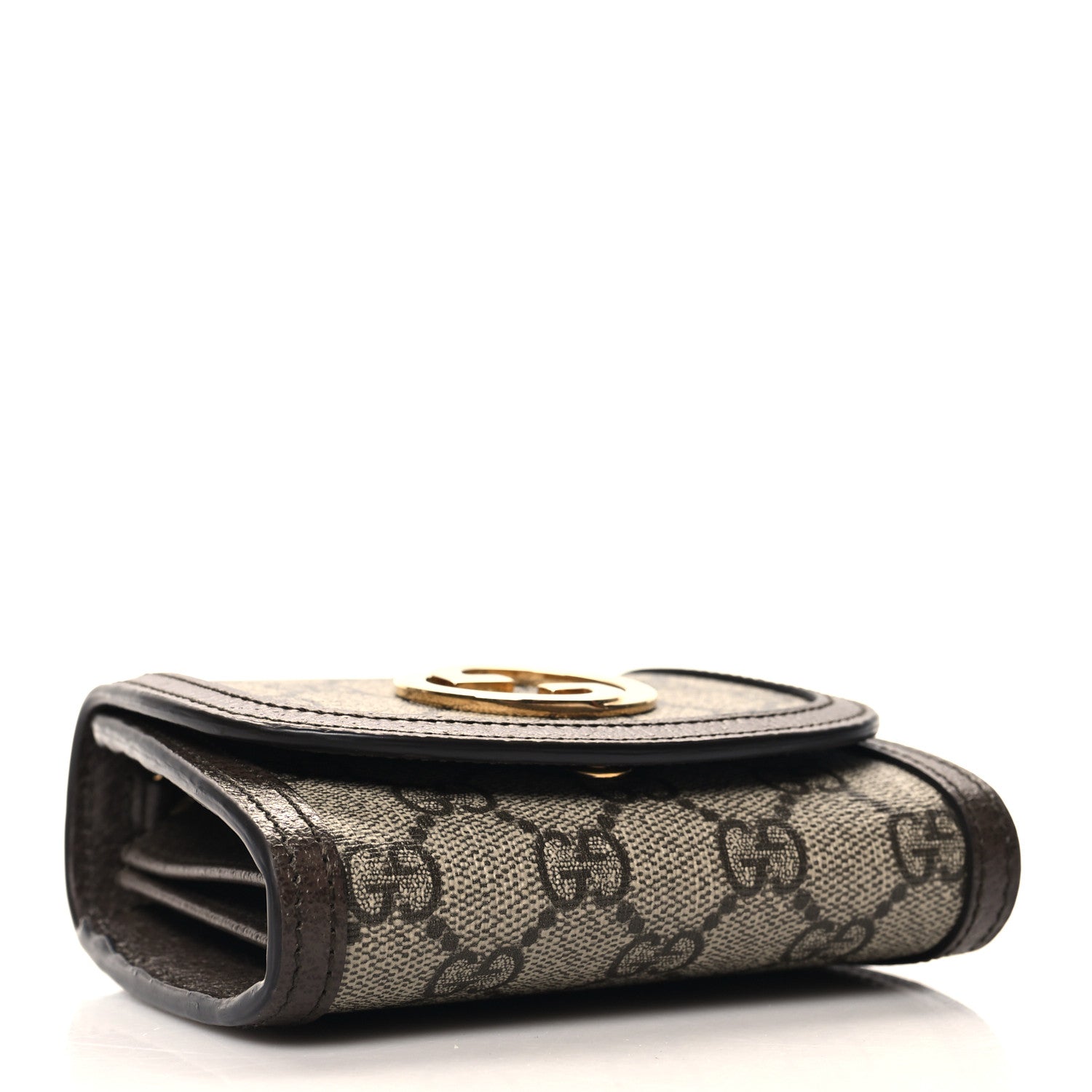 Gucci GG Supreme Monogram Textured Dollar Calfskin Medium Blondie Chain Wallet Beige Ebony New Acero 4 of 10