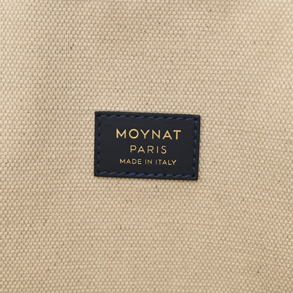 Moynat Grained Calfskin Canvas 1920 Oh! Tote Ruban MM Indigo Bronze 6 of 10
