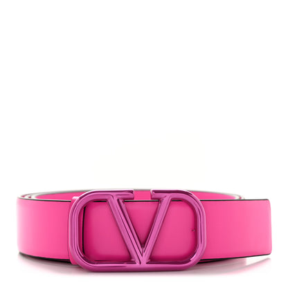 Valentino Garavani Calfskin VLogo 40mm Belt 85 34 Pink PP 1 of 5