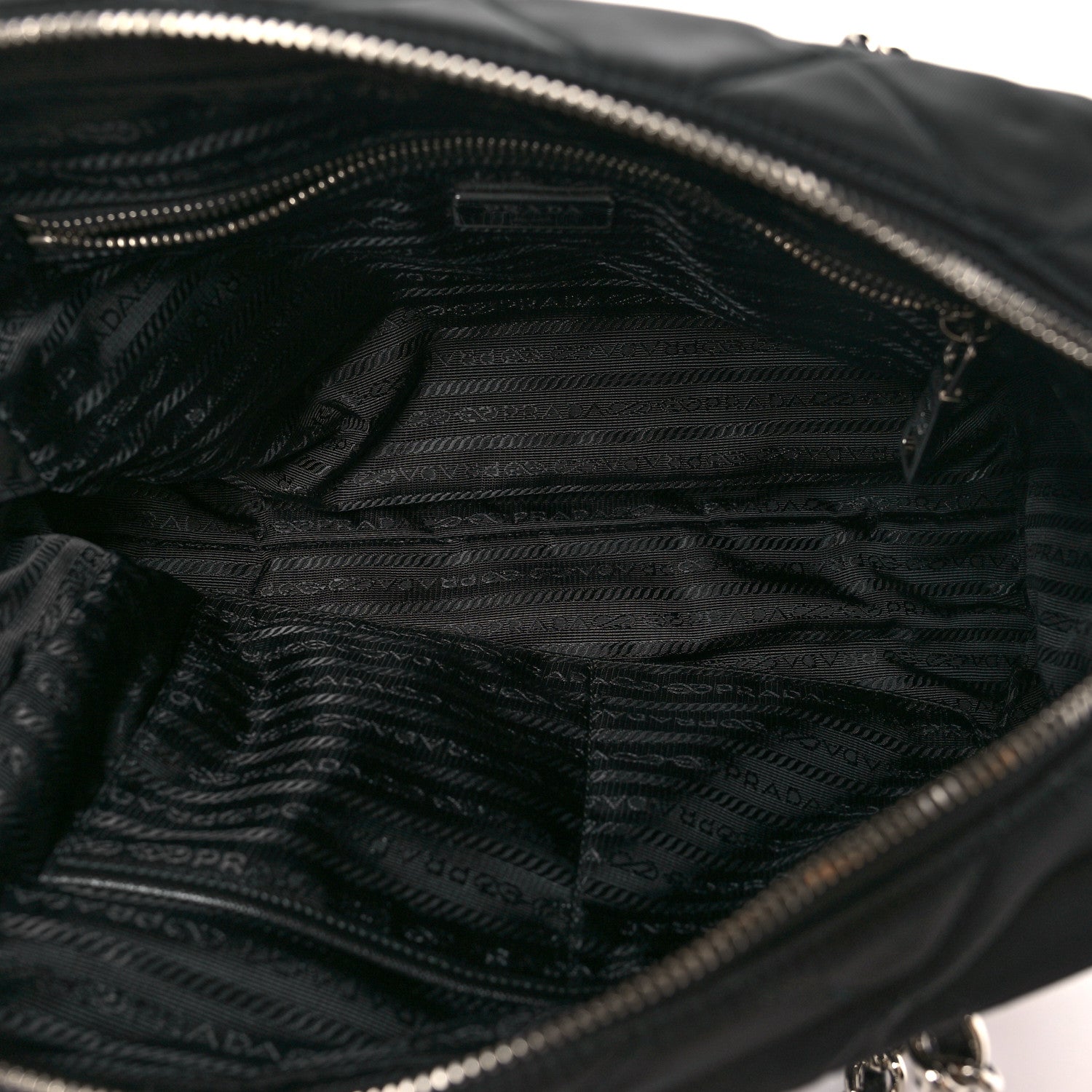 Prada Nylon Tessuto Impuntu Quilted Shoulder Bag Black 5 of 9