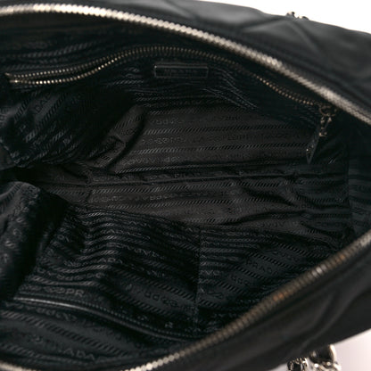 Prada Nylon Tessuto Impuntu Quilted Shoulder Bag Black 5 of 9