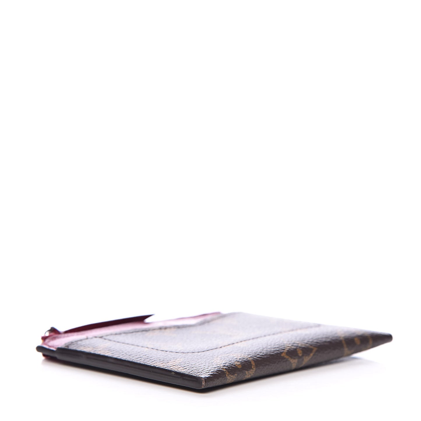 Monogram Zipped Card Holder Fuchsia