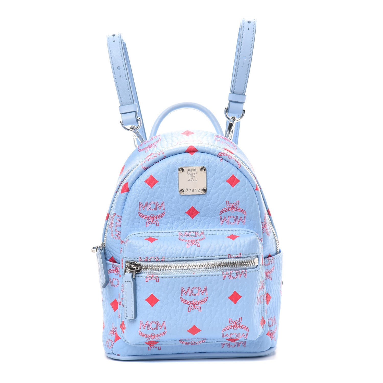 MCM Visetos X-Mini Stark Bebe Boo Backpack Blue Bell 1 of 8