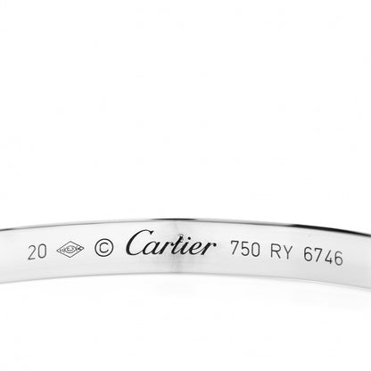 Cartier 18K White Gold LOVE Cuff Bracelet 20 4 of 4