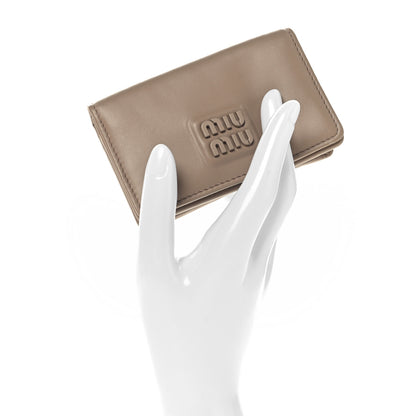 Miu Miu Nappa Softy Padded Flap Card Holder Cammeo 2 of 7