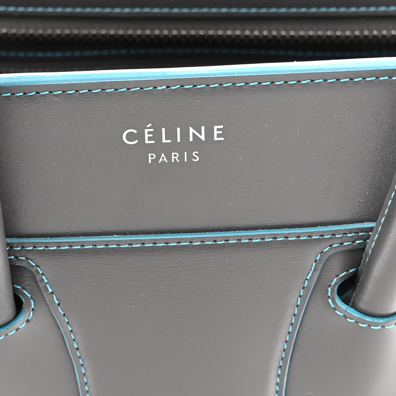 Celine Satin Debossed Calfskin Micro Luggage Anthracite 6 of 11