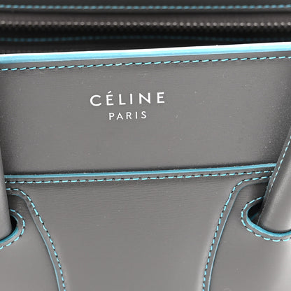 Celine Satin Debossed Calfskin Micro Luggage Anthracite 6 of 11