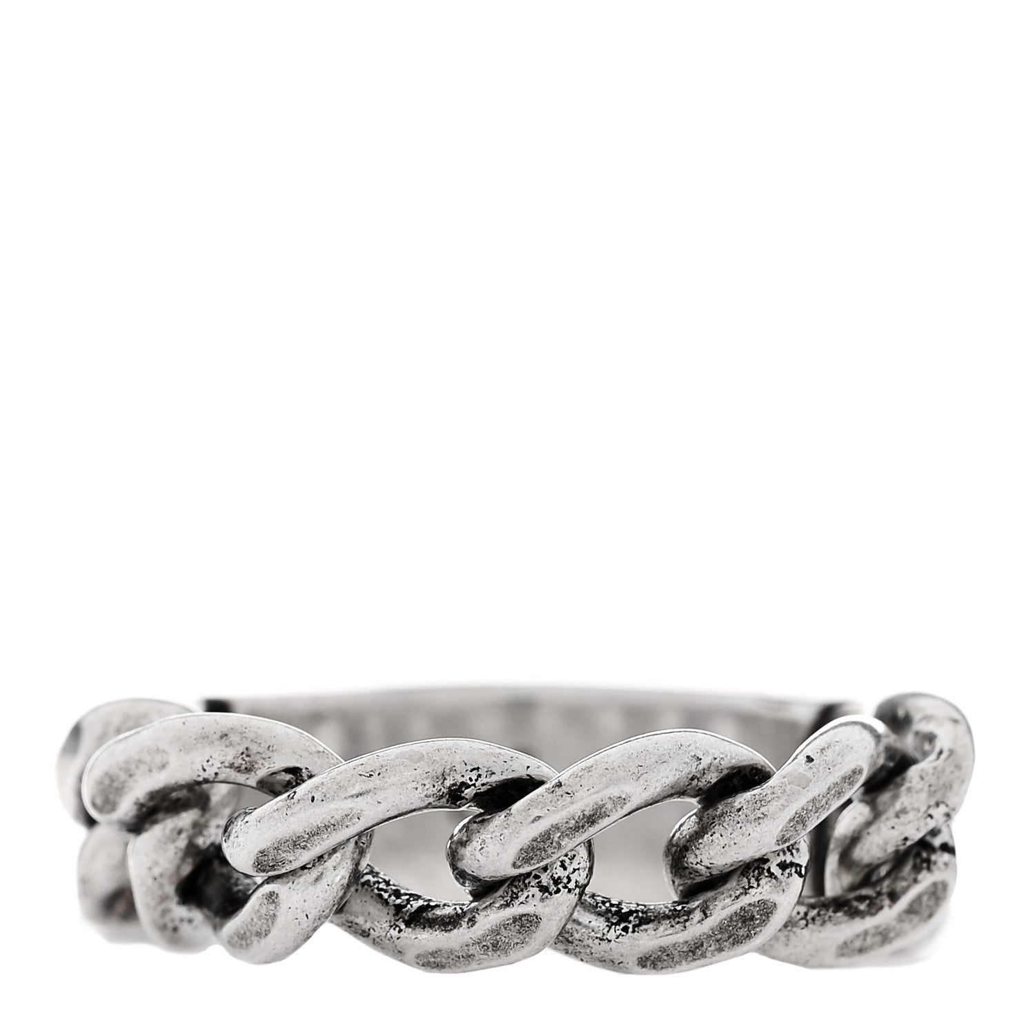 Gucci Sterling Silver Enamel Logo Chain Ring 62 10 Turquoise 3 of 5