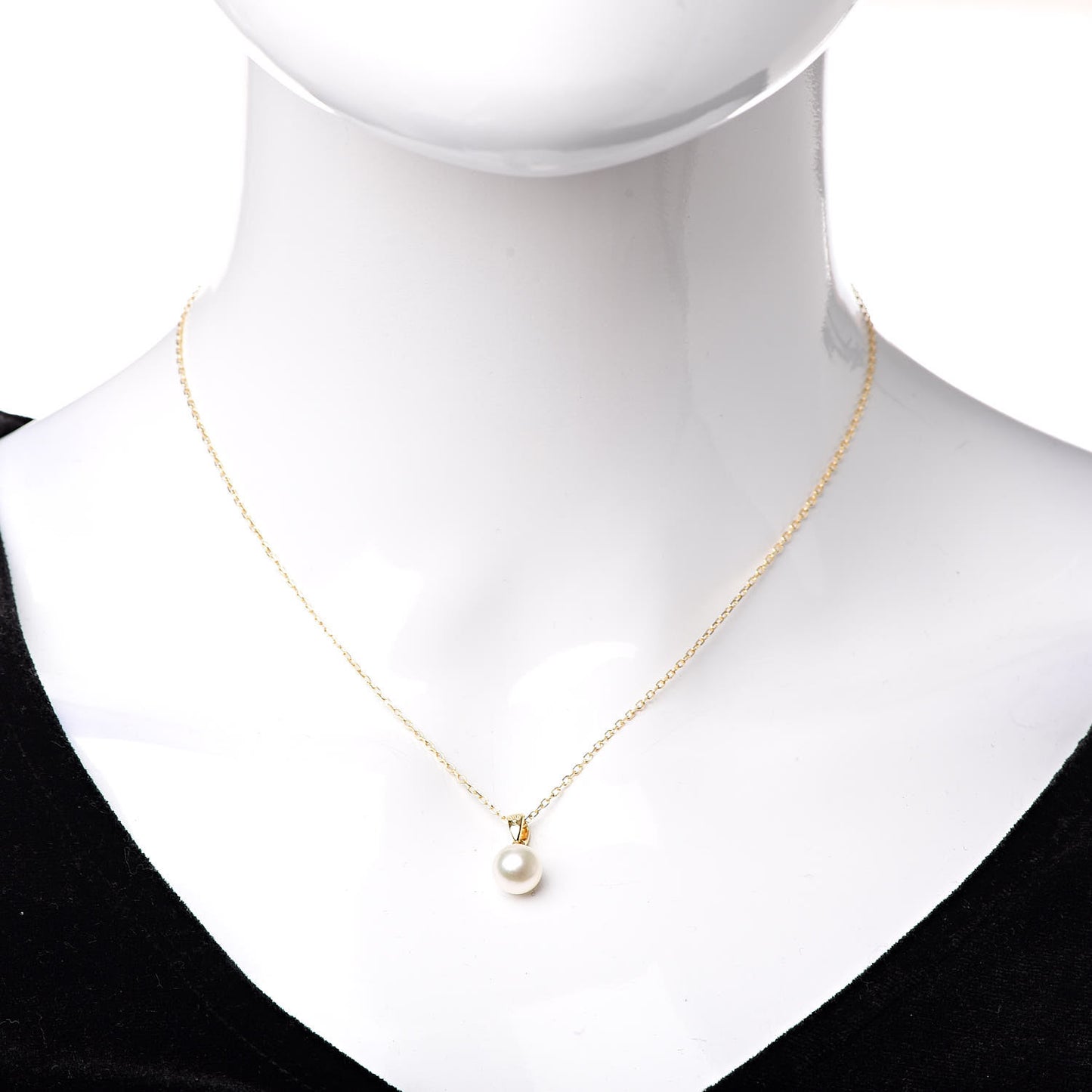 18K Yellow Gold Akoya Pearl 7.5-8mm Pendant Necklace