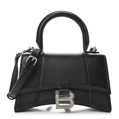 Balenciaga Grained Calfskin Hourglass Top Handle Bag XS Black 1 of 9