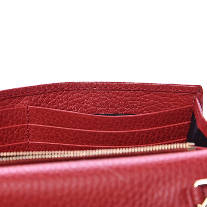 Gucci Dollar Calfskin Interlocking G Chain Wallet Red 7 of 10