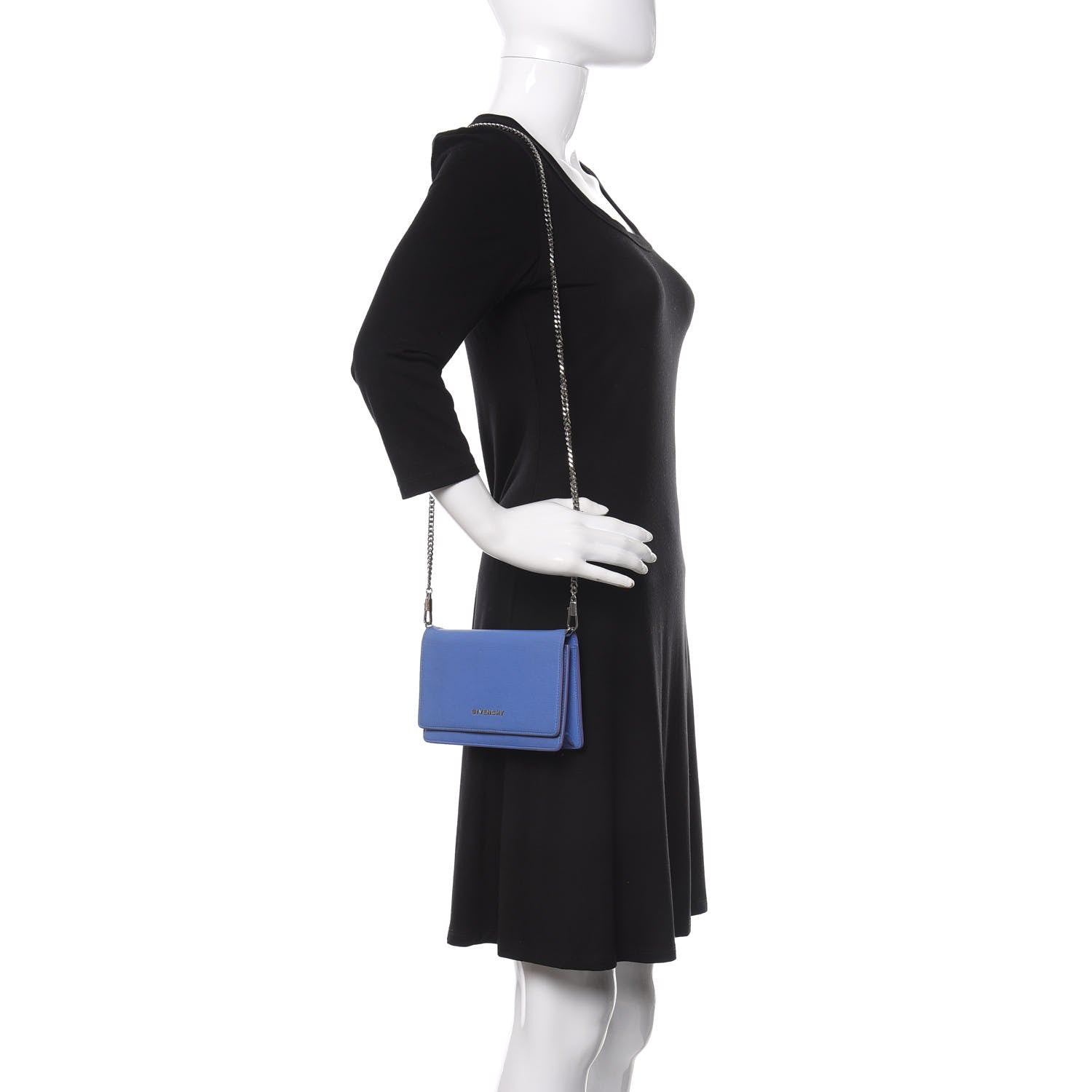 Givenchy Sugar Goatskin Pandora Chain Wallet Blue 2 of 20