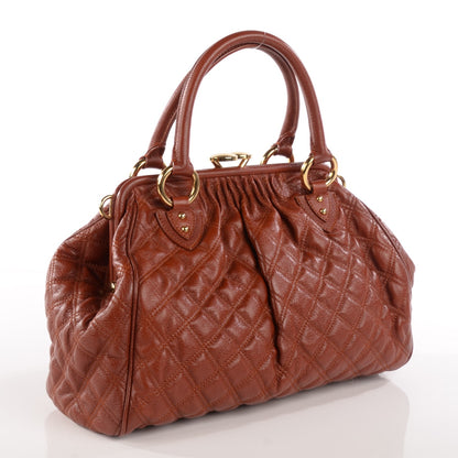 Marc Jacobs Lacquered Goatskin Quilted Stam Saddle Brown 3 of 8