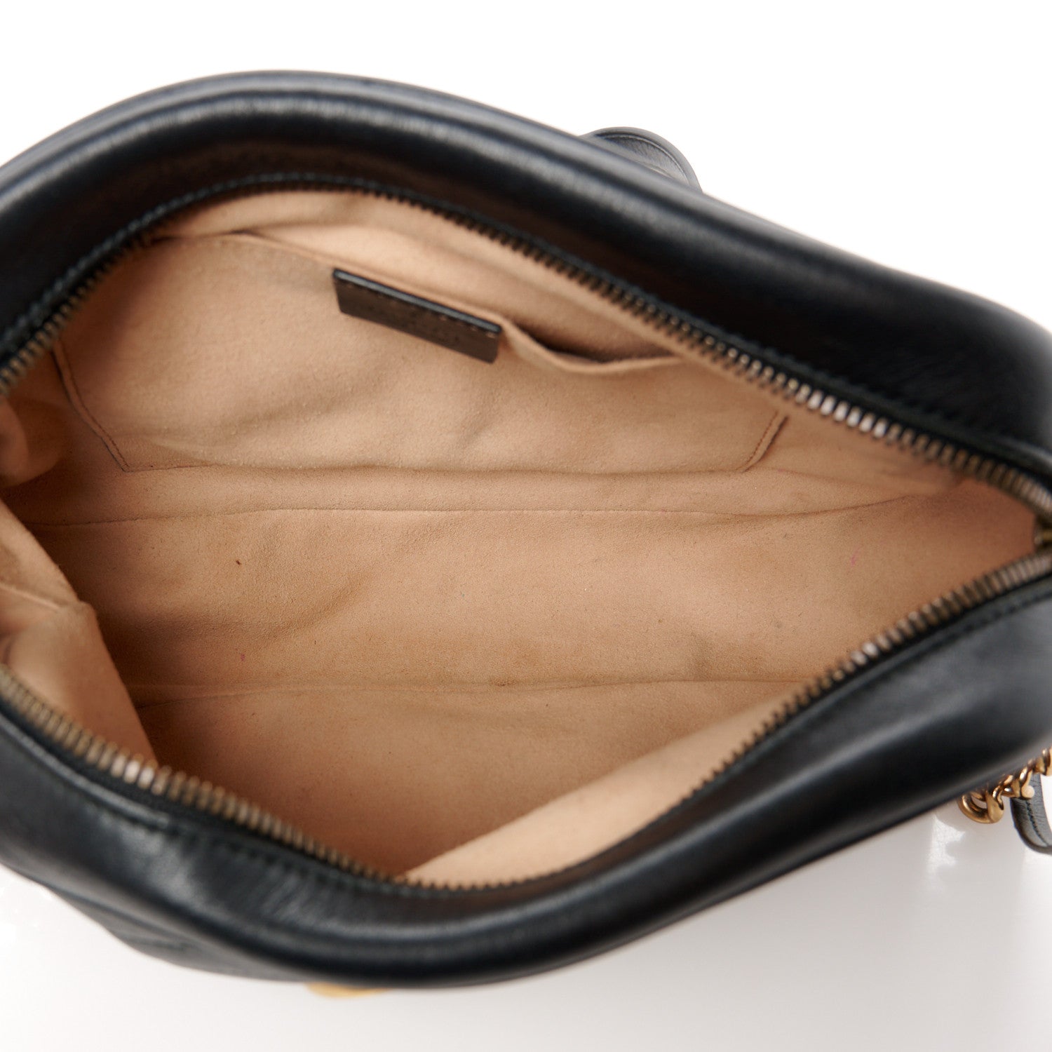 Gucci Calfskin Matelasse Small GG Marmont Chain Shoulder Bag Black 5 of 11
