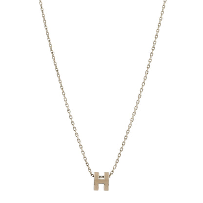 Hermes Palladium Mini Pop H Pendant Necklace Marron Glace 1 of 6