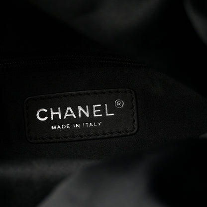 Chanel Lambskin Quilted Jumbo Grocery By Chanel Drawstring Shopping Bag Black 6 of 10