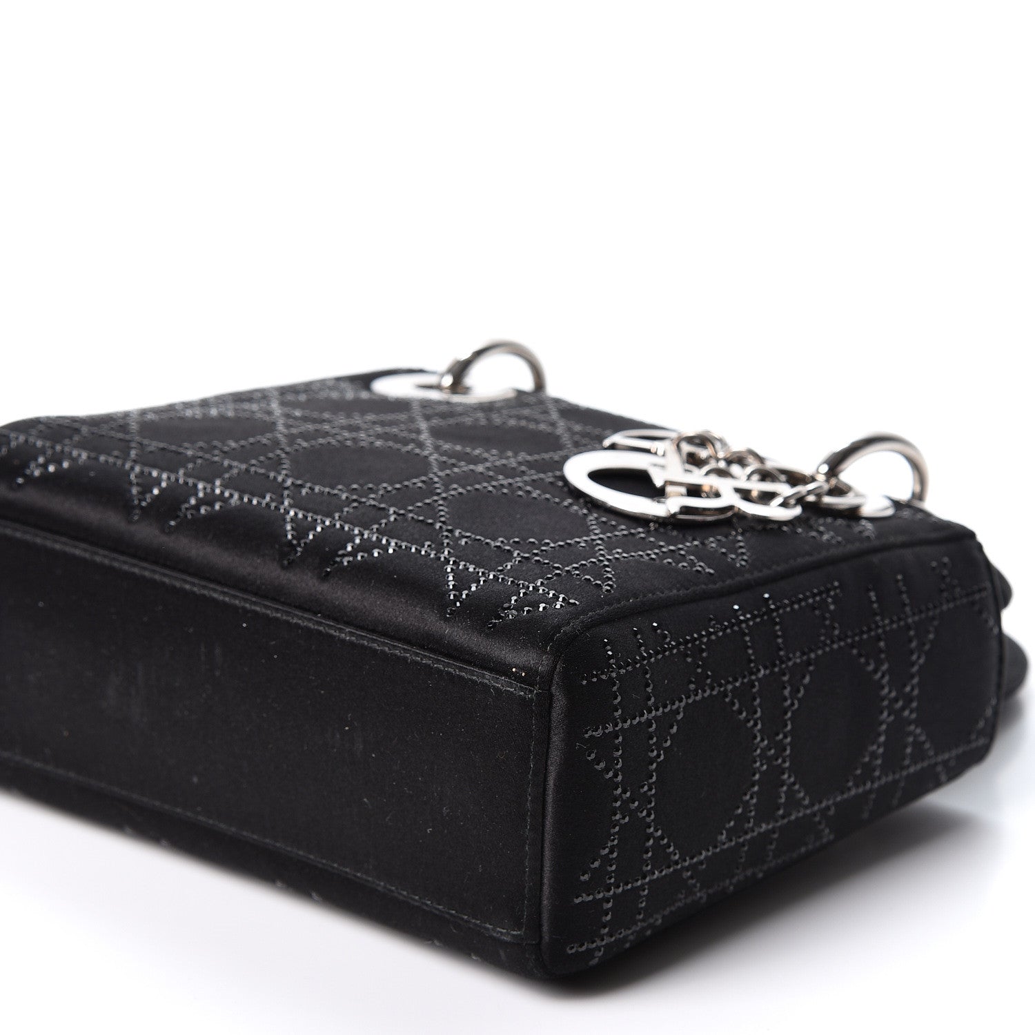 Christian Dior Satin Crystal Cannage Mini Lady Dior Black 8 of 8