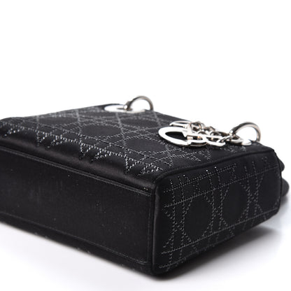 Christian Dior Satin Crystal Cannage Mini Lady Dior Black 8 of 8