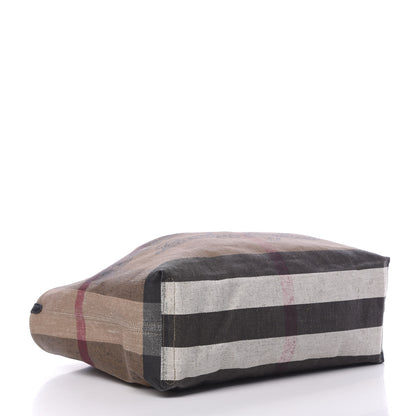 Burberry Coated Canvas Mega Check Medium Doodle Tote Black 3 of 9