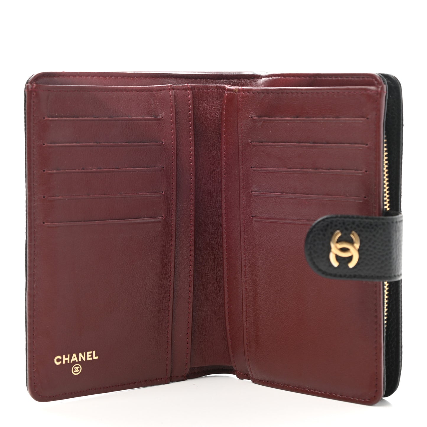 Caviar Quilted CC French Wallet Black