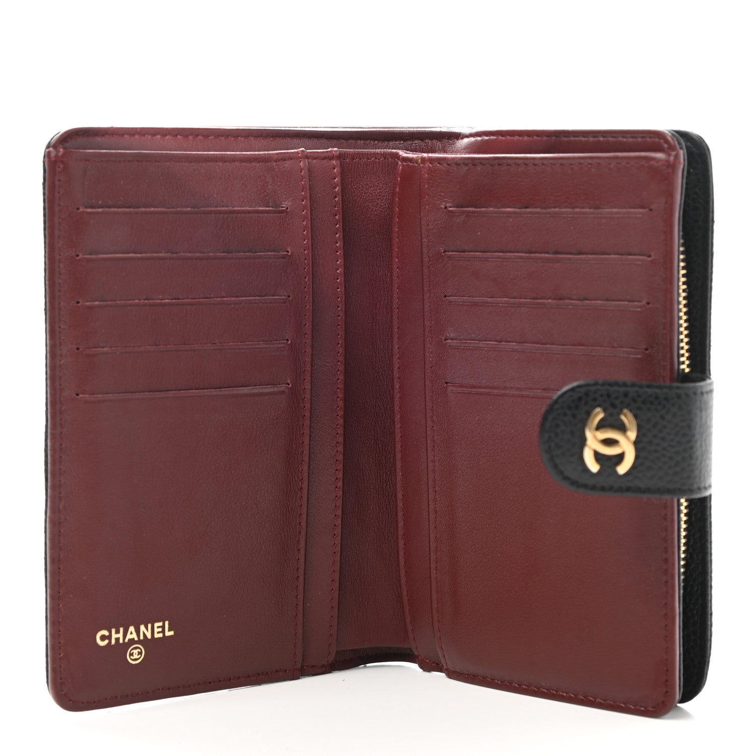 Chanel Caviar Quilted CC French Wallet Black 5 of 11