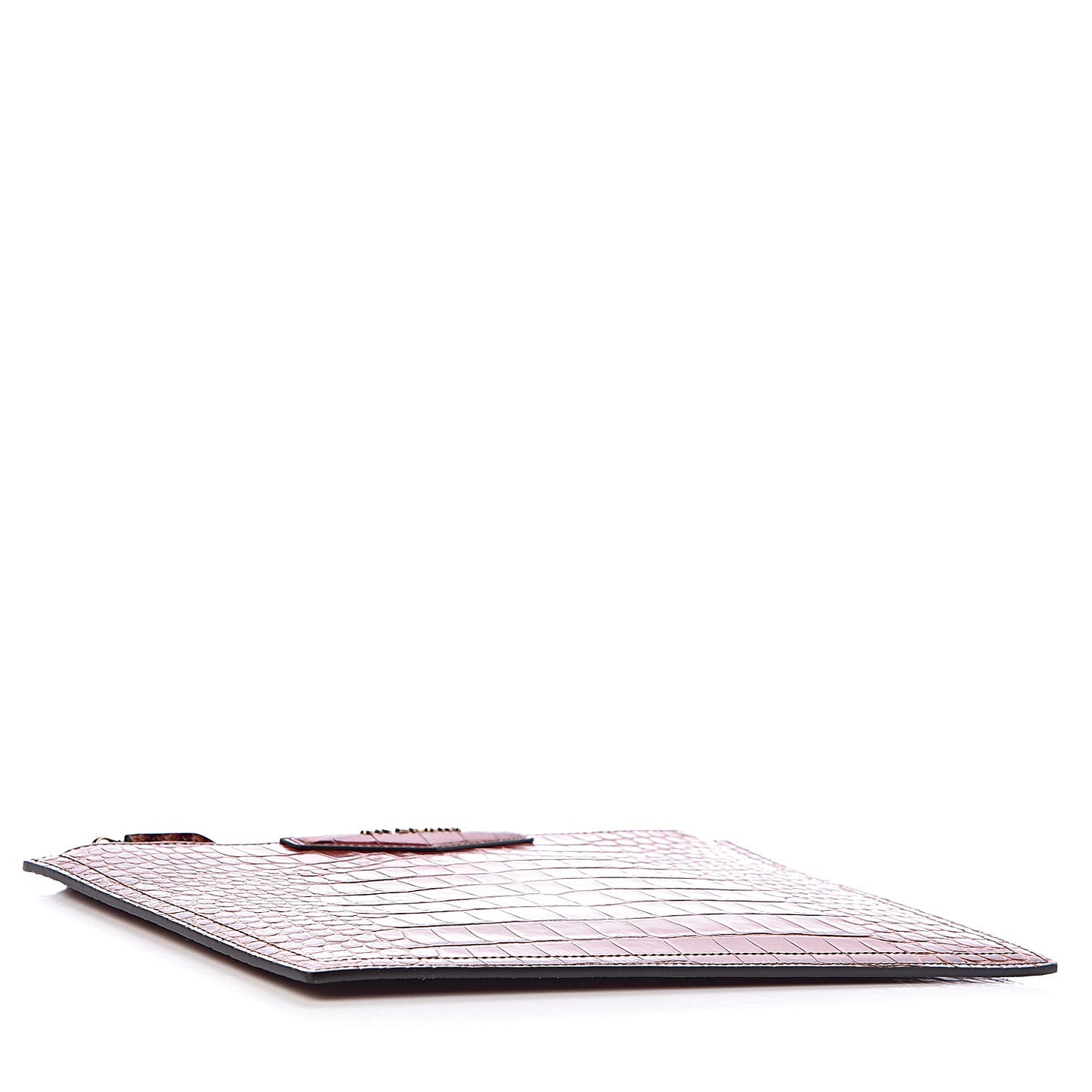Calfskin Crocodile Embossed Medium Antigona Pouch Cognac