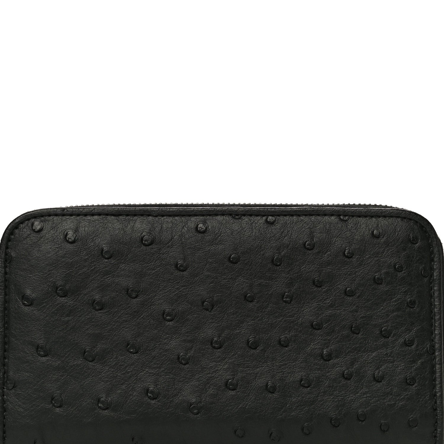 Bottega Veneta Ostrich Zip Around Wallet Black 9 of 11