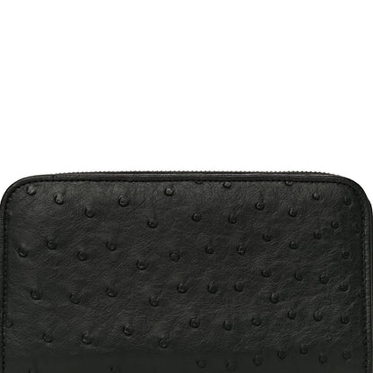 Bottega Veneta Ostrich Zip Around Wallet Black 9 of 11