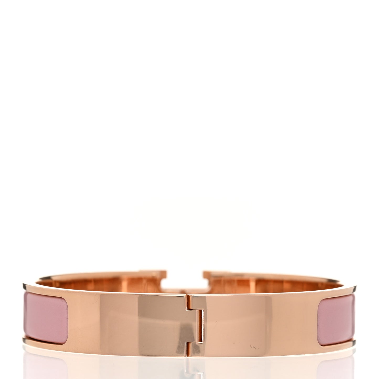 Enamel Narrow Clic Clac H Bracelet PM Rose Nacarat
