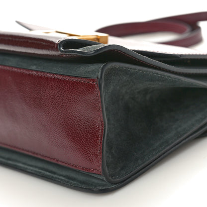 Givenchy Crinkled Patent Deerskin Suede Small GV3 Shoulder Bag Aubergine Graphite 9 of 9