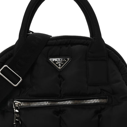 Prada Tessuto Nylon Bomber Dome Satchel Black 15 of 19