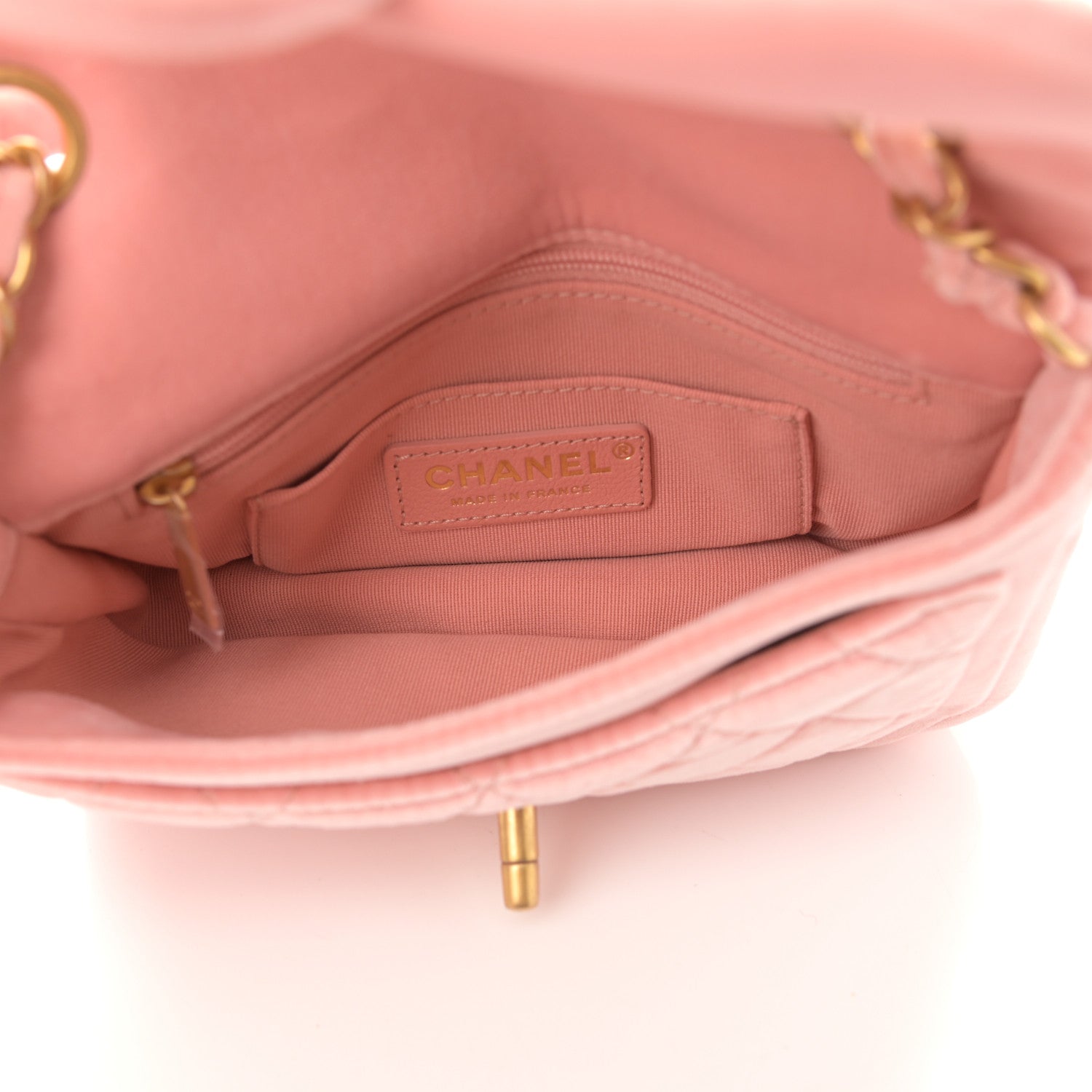 Chanel Velour Quilted Mini Double Frame Flap Rose 5 of 10