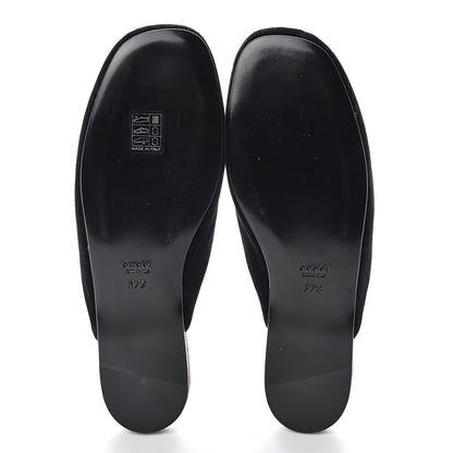 Gucci Velvet Crystal Snake Embroidered Womens Slippers 37.5 Black 8 of 11