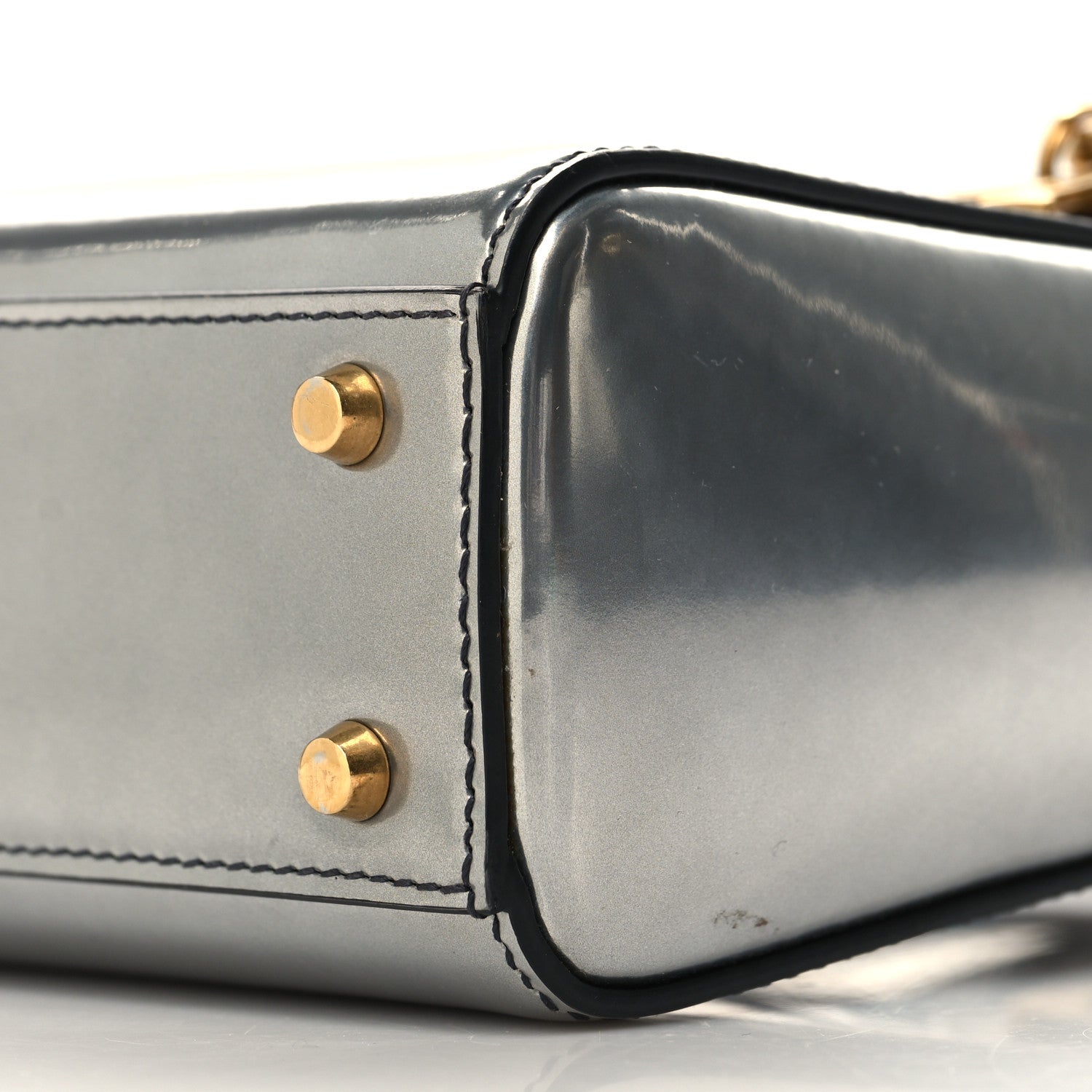 Christian Dior Metallic Glazed Calfskin Mini Lady Dior Silver 10 of 13