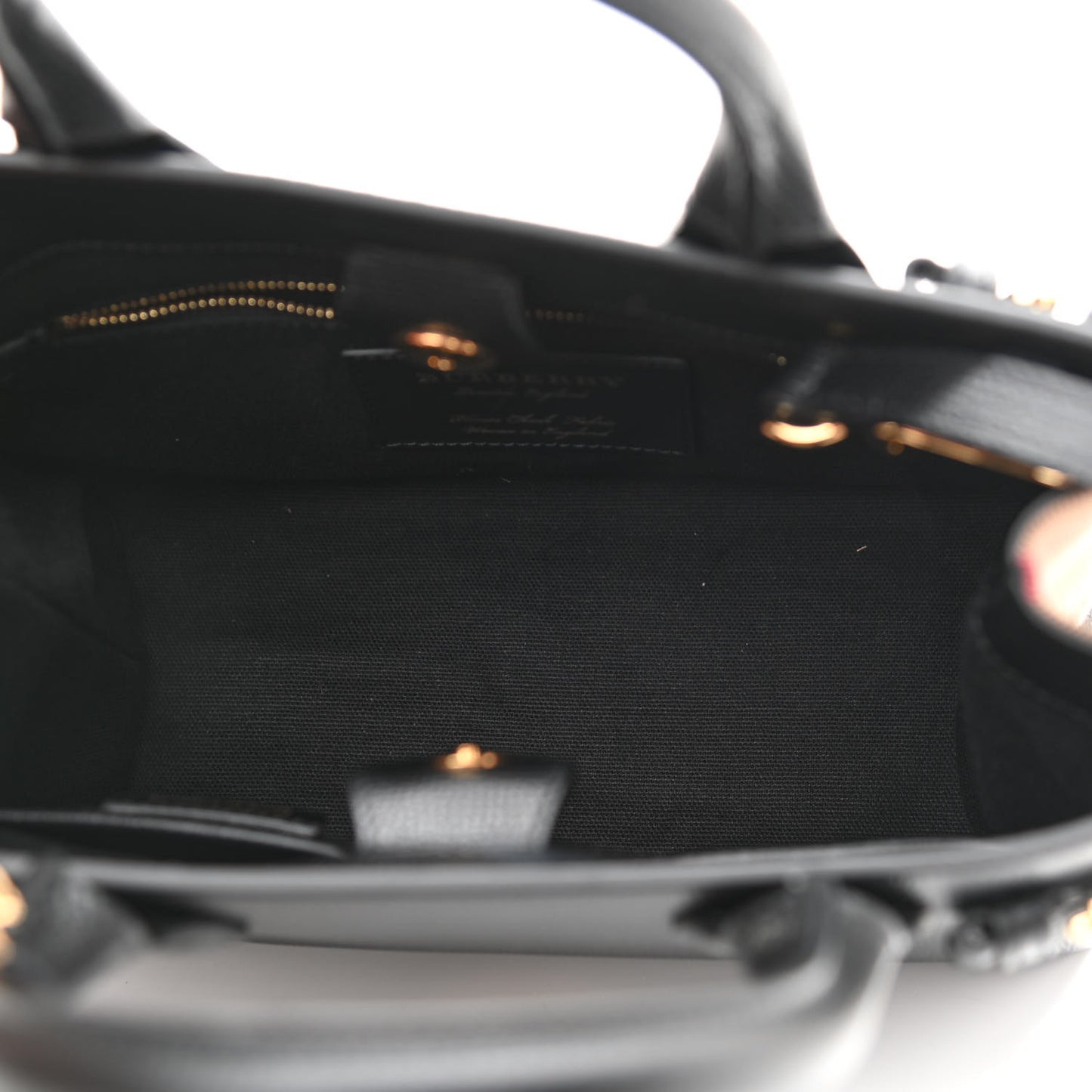 Derby Calfskin House Check Small Banner Tote Black