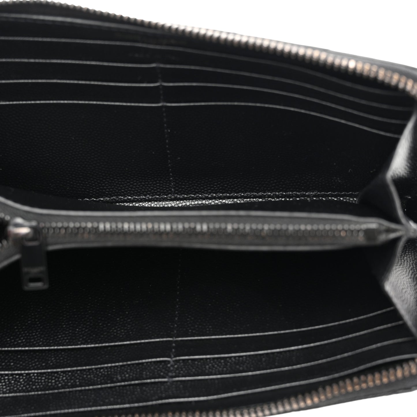 Grain De Poudre Matelasse Chevron Monogram Monochrome Zip Around Wallet Black
