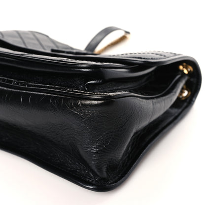 Saint Laurent Crinkled Calfskin Matelasse Monogram Medium Niki Chain Satchel Black 9 of 9