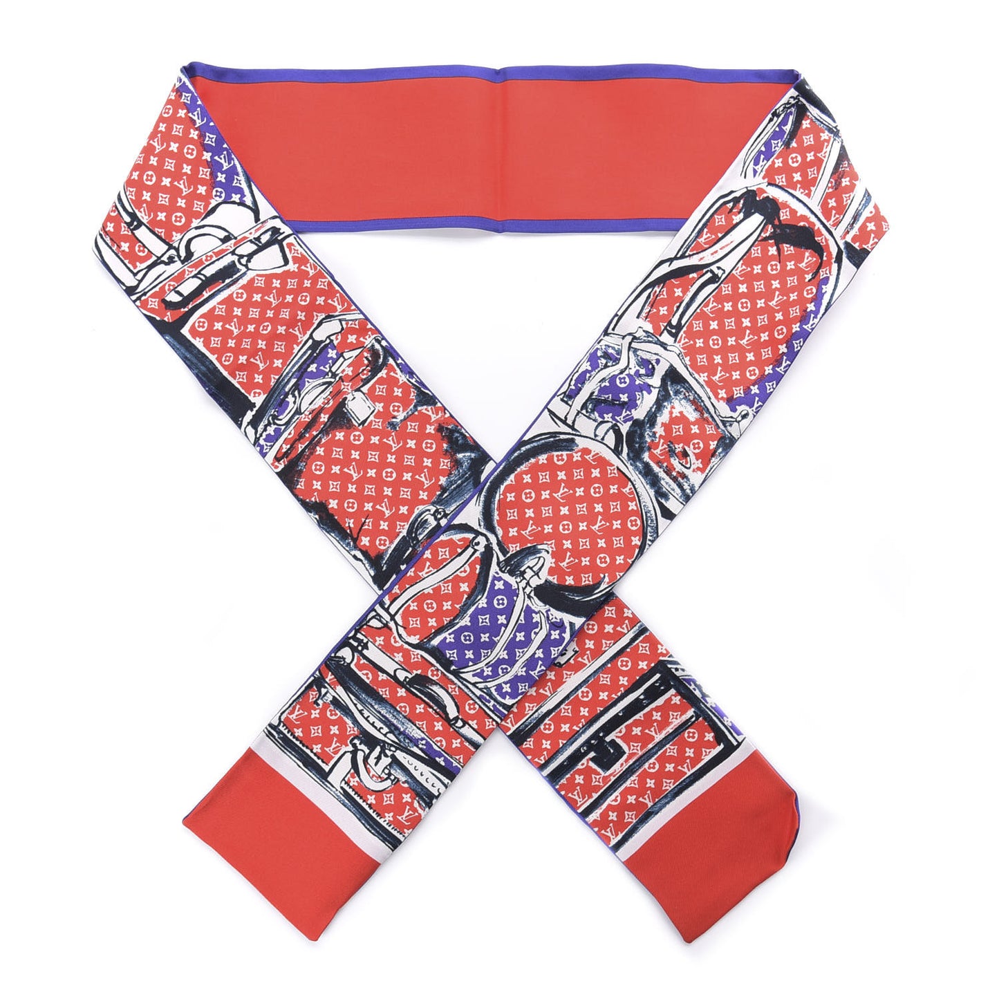Silk Monogram Trunks Bandeau Coquelicot