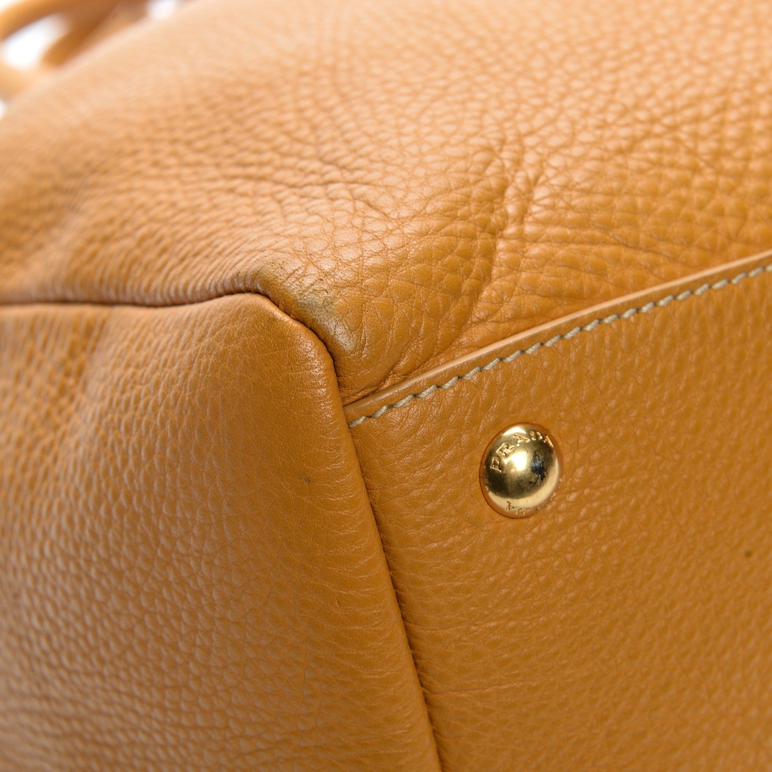 Prada Vitello Daino Top Handle Zip Tote Ocra 11 of 11