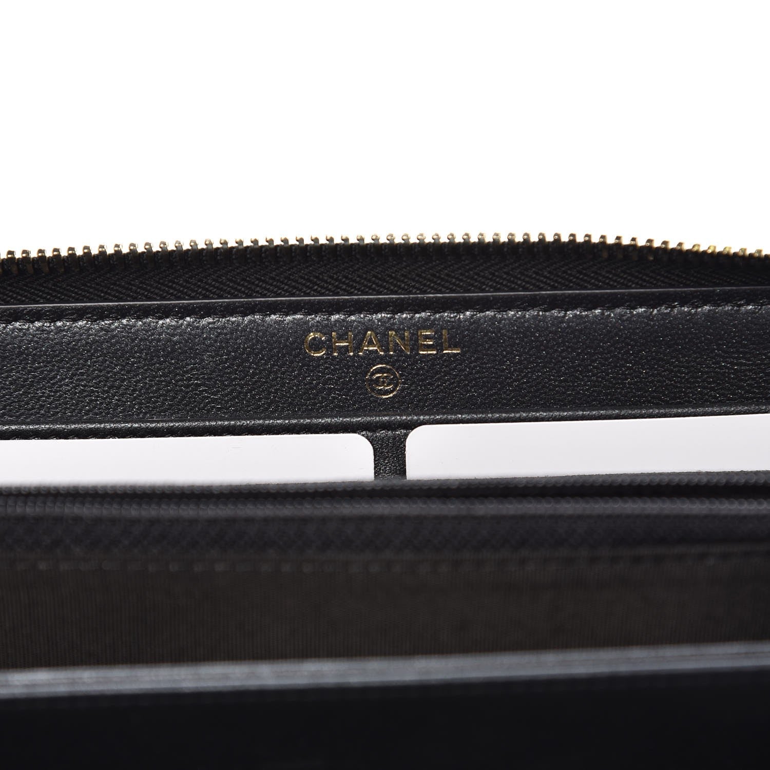 Chanel Lambskin Zip Around Large Gusset Wallet With Pearl Chain Black 6 of 9