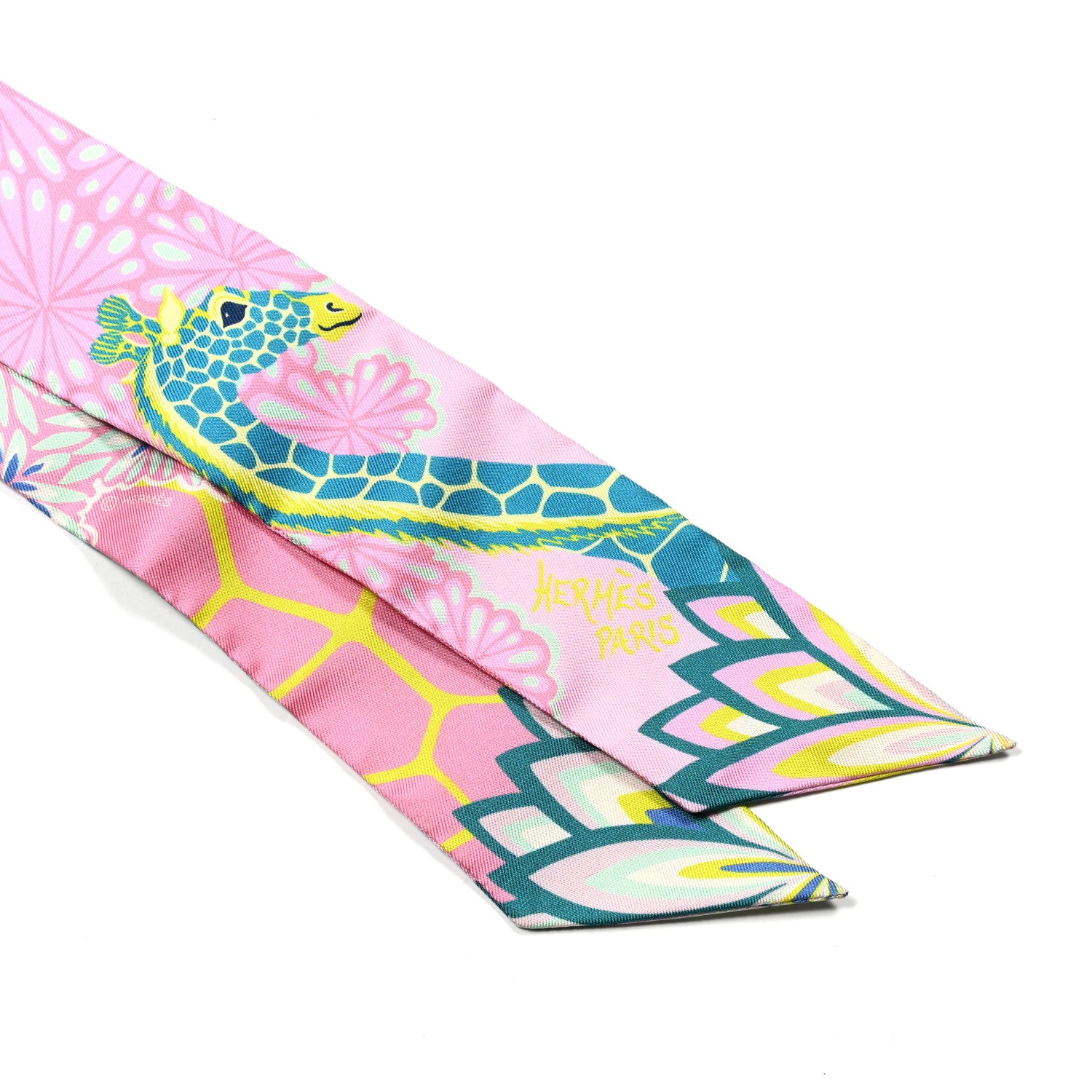 Hermes Silk The Three Graces Twilly Rose Bonbon Canard 2 of 4