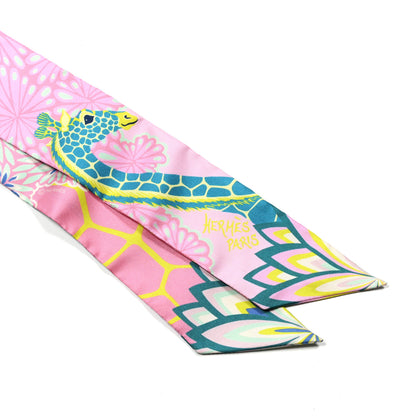 Hermes Silk The Three Graces Twilly Rose Bonbon Canard 2 of 4