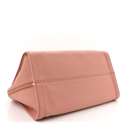 Alexander McQueen Pebbled Calfskin Large Skull Padlock Zip Around Tote Blush Pink 4 of 17