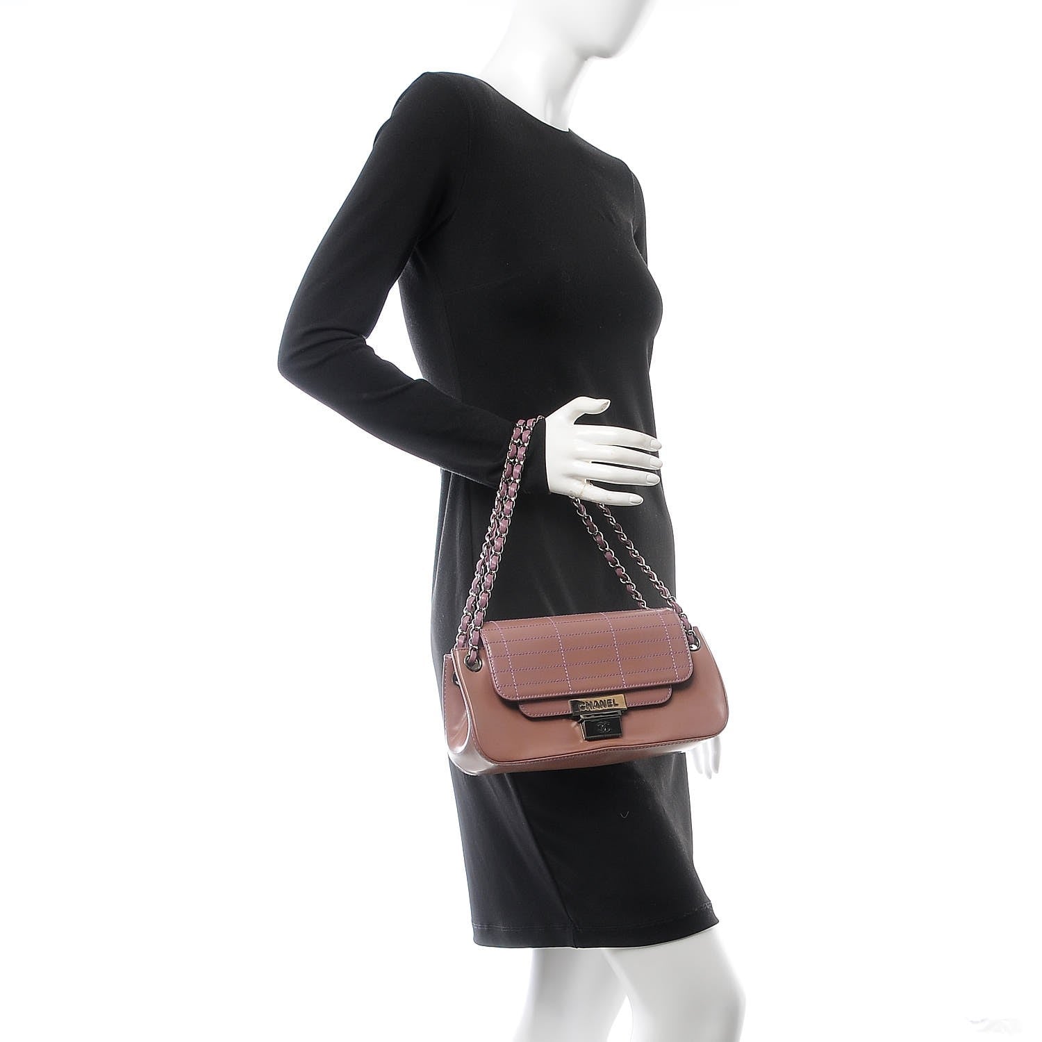 Chanel Glazed Calfskin Stitched Accordion Flap Pink 2 of 9