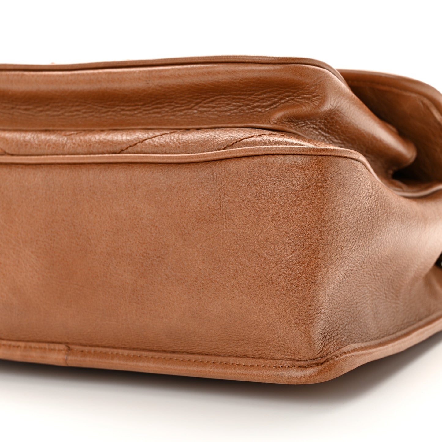 Crinkled Calfskin Matelasse Monogram Medium Niki Chain Satchel Caramel