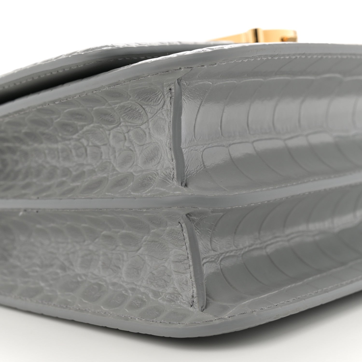 Burberry Crocodile Embossed Small TB Bag Cloud Grey 9 of 10