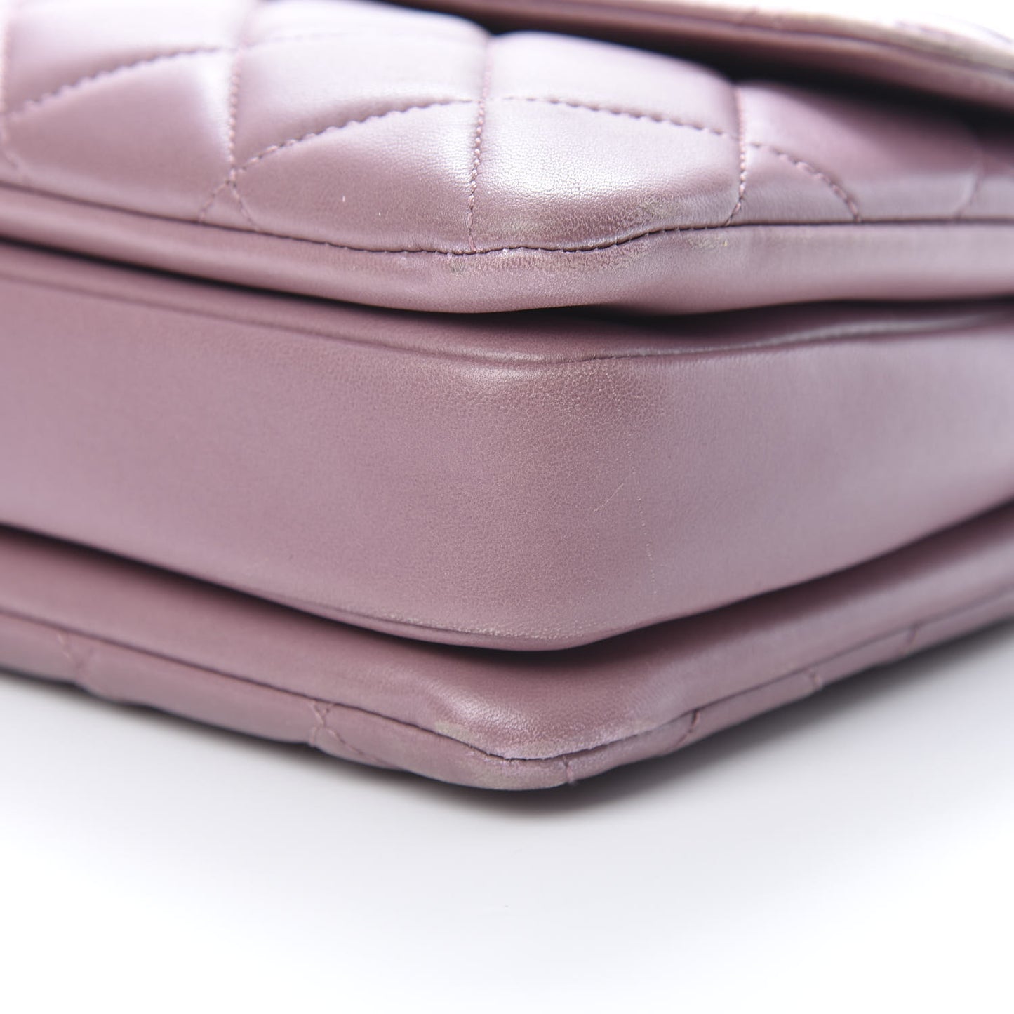 Lambskin Quilted Small Trendy CC Flap Dual Handle Bag Light Purple