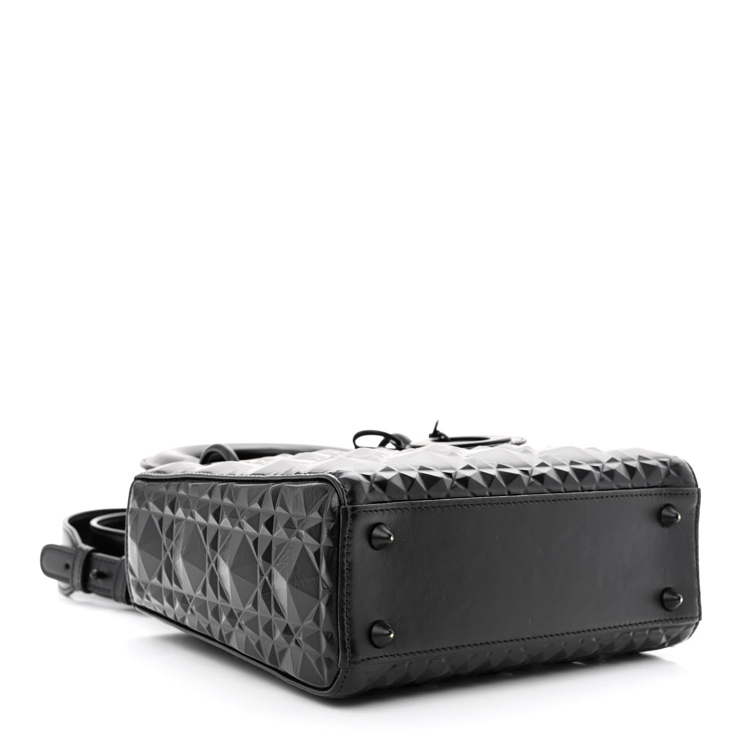 Christian Dior Calfskin Cannage Diamond My ABCDior Lady Dior Black 4 of 11