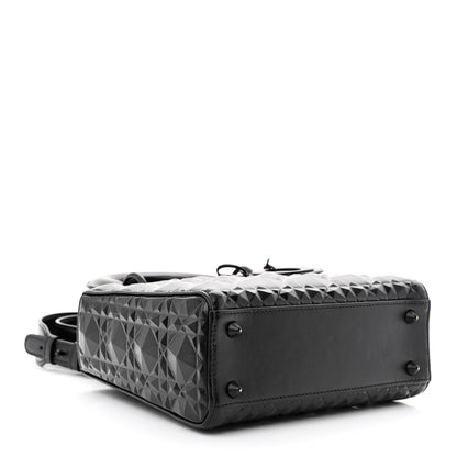 Christian Dior Calfskin Cannage Diamond My ABCDior Lady Dior Black 4 of 11