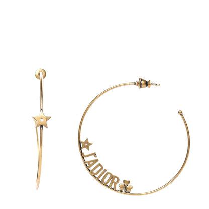 Christian Dior Metal J'Adior Hoop Earrings Aged Gold 1 of 5